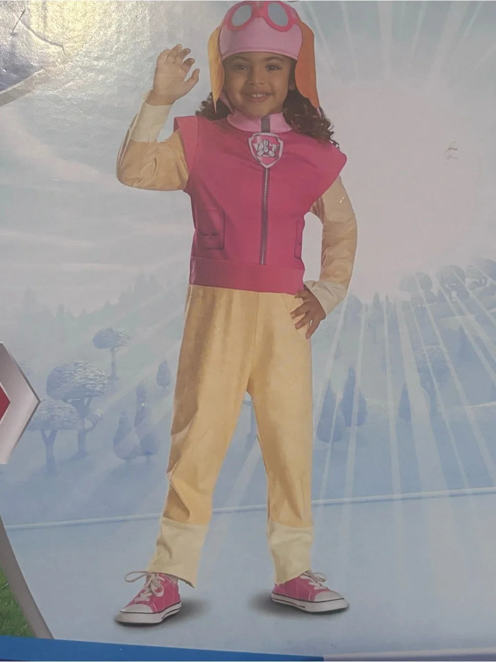 Paw Patrol Skye 2 Piece Pink & Tan Jumpsuit Costume with Headpiece Girls Kids S